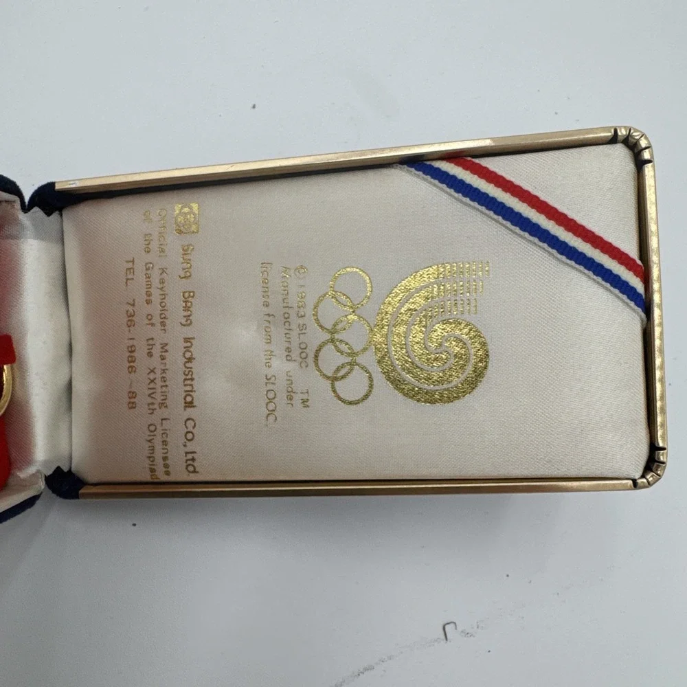 Vintage 1988 SEOUL OLYMPICS Keychain Sung Bang HYUNDAI‎ w/ Box